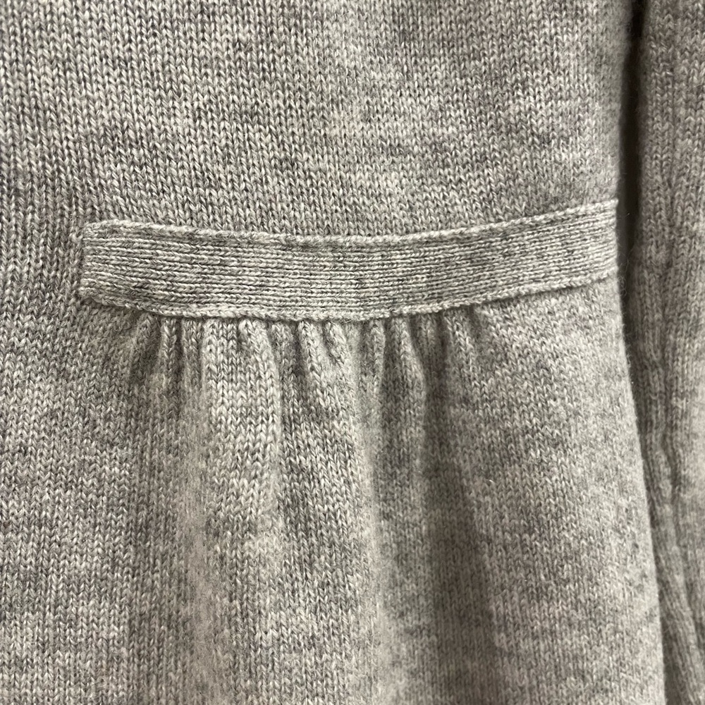 Aqua Cashmere Grey Peplum Babydoll Sweater 3/4 Sleeves Quiet Luxury Minimalist - Picture 2 of 10
